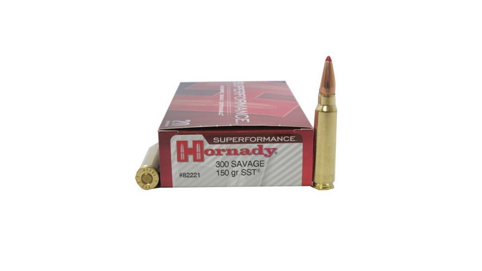 Hornady Superformance .300 Savage 150 grain Super Shock Tip Brass Cased Centerfire Rifle Ammo, 20 Rounds, 82221