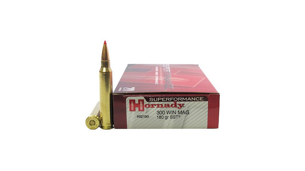 Hornady Superformance .300 Winchester Magnum 180 grain Super Shock Tip Brass Cased Centerfire Rifle Ammo, 20 Rounds, 82193