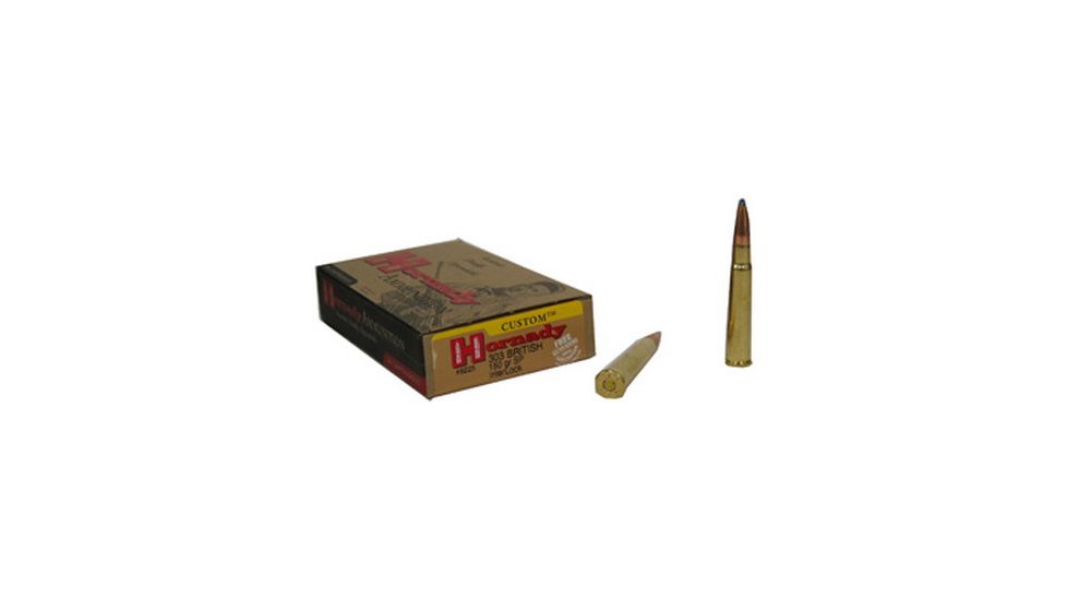 Hornady Custom .303 British 150 grain InterLock SP Brass Cased Centerfire Rifle Ammo, 20 Rounds, 8225