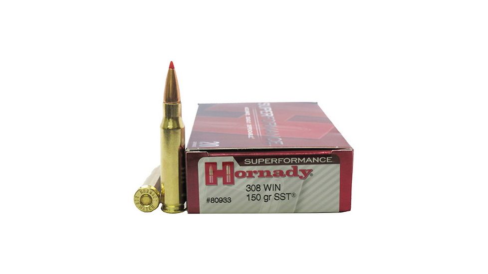 Hornady Superformance .308 Winchester 150 grain Super Shock Tip Brass Cased Centerfire Rifle Ammo, 20 Rounds, 80933