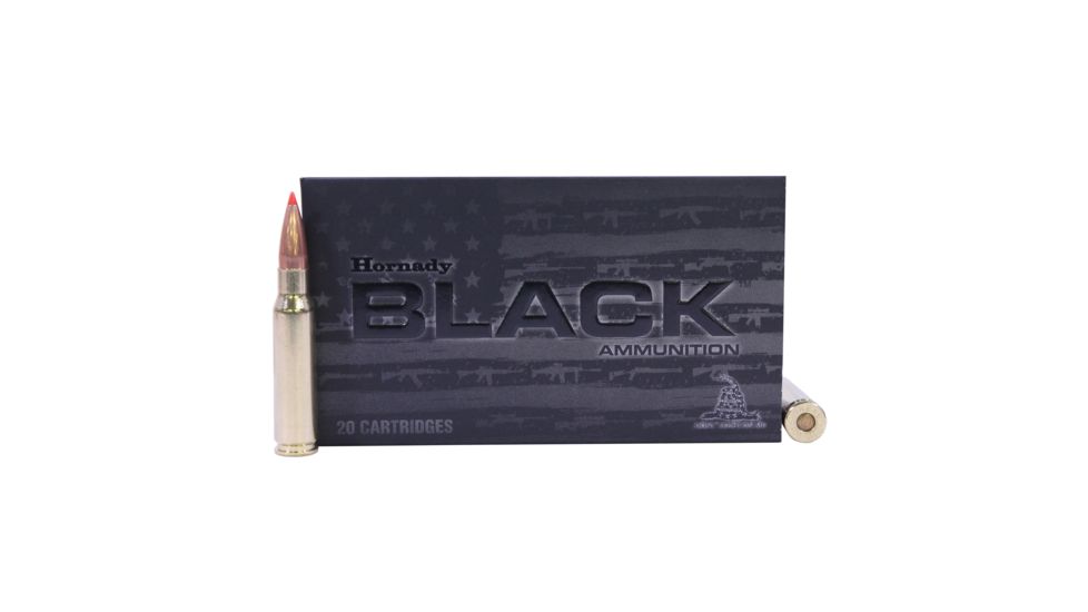Hornady BLACK .308 Winchester 155 grain A-MAX Brass Cased Centerfire Rifle Ammo, 20 Rounds, 80927