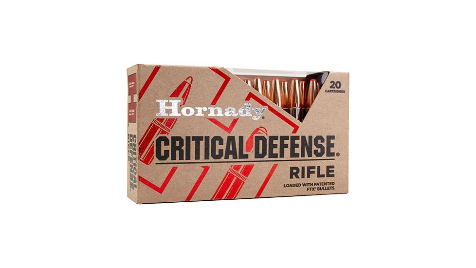 Hornady Critical Defense .308 Winchester 155 grain Flex Tip eXpanding Brass Cased Centerfire Rifle Ammo, 20 Rounds, 80920
