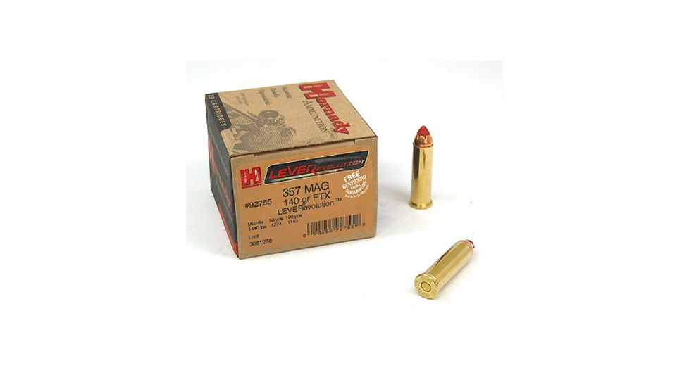 Hornady LEVERevolution .357 Magnum 140 grain Flex Tip eXpanding Brass Cased Centerfire Pistol Ammo, 25 Rounds, 92755