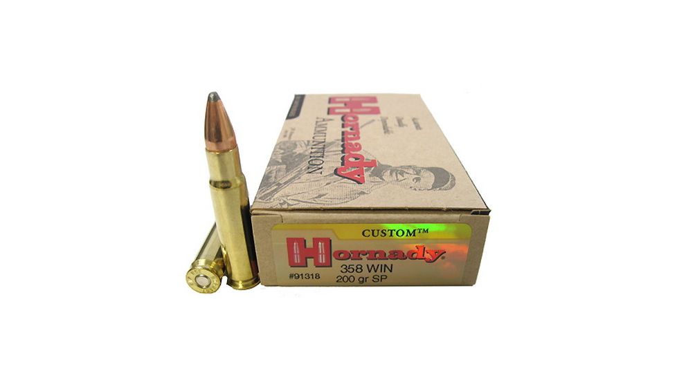 Hornady Superformance .358 Winchester 200 grain InterLock SP Brass Cased Centerfire Rifle Ammo, 20 Rounds, 91318