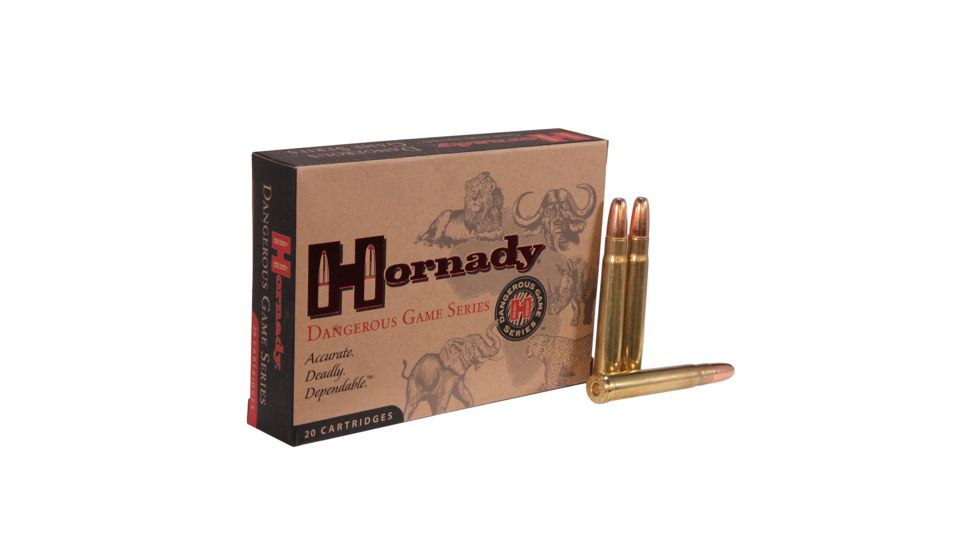 Hornady Dangerous Game .375 H&amp;H Magnum 300 grain Dangerous Game eXpanding Bonded Brass Cased Centerfire Rifle Ammo, 20 Rounds, 82334