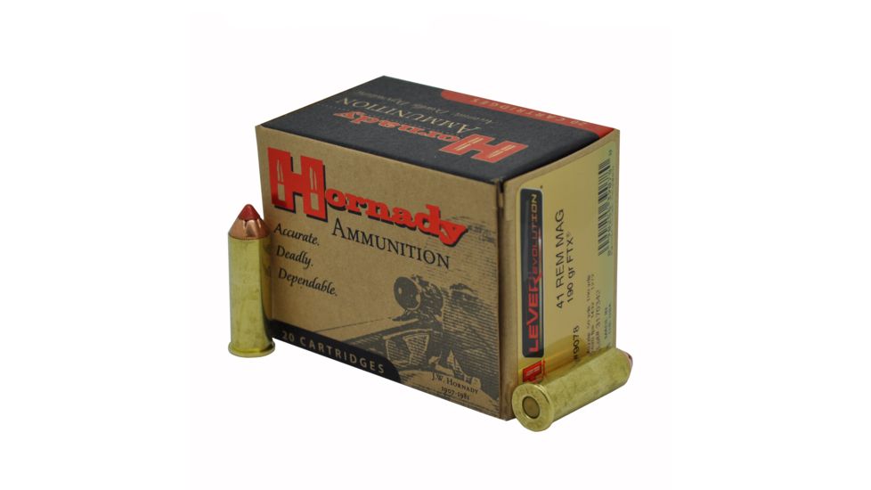 Hornady LEVERevolution .41 Remington Magnum 190 grain Flex Tip eXpanding Brass Cased Centerfire Pistol Ammo, 20 Rounds, 9078