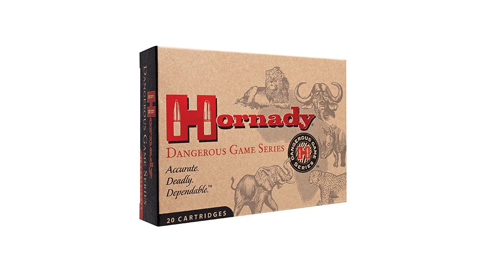 Hornady Dangerous Game .416 Remington Magnum 400 grain Dangerous Game eXpanding Bonded Brass Cased Centerfire Rifle Ammo, 20 Rounds, 82672