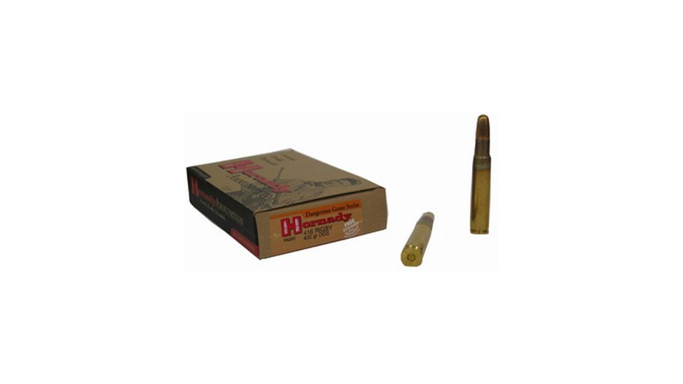 Hornady Dangerous Game .416 Rigby 400 grain Dangerous Game Solid Brass Cased Centerfire Rifle Ammo, 20 Rounds, 8265