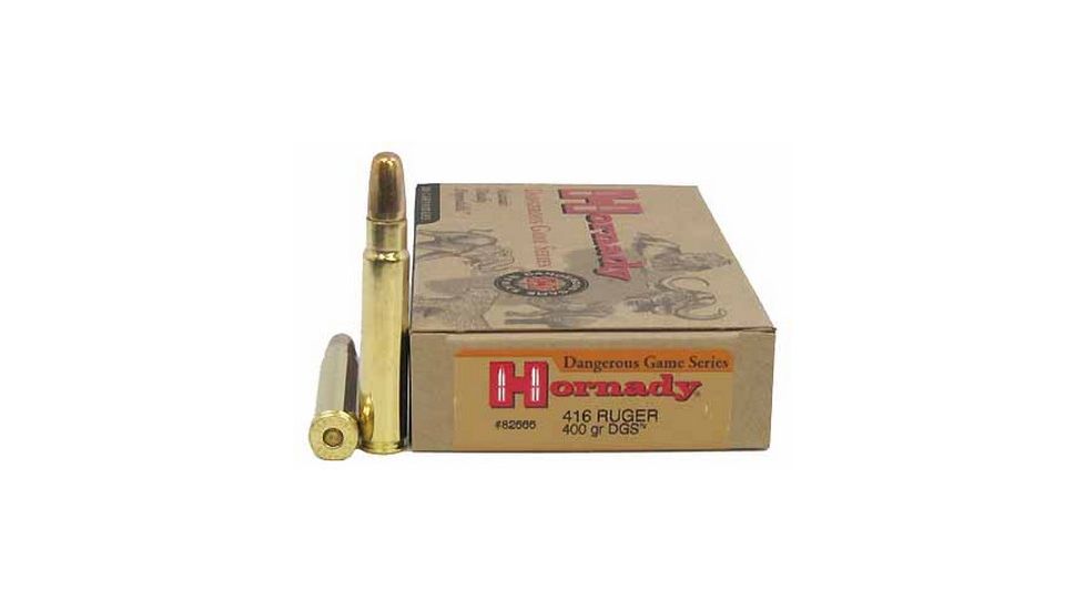 Hornady Dangerous Game .416 Ruger 400 grain Dangerous Game Solid Brass Cased Centerfire Rifle Ammo, 20 Rounds, 82666