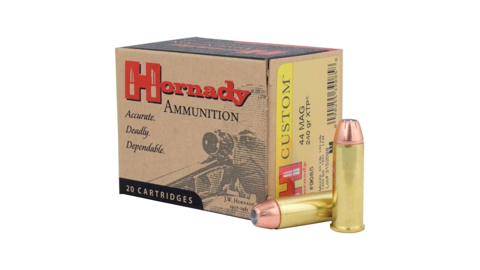 Hornady Custom .44 Magnum 240 grain eXtreme Terminal Performance Brass Cased Centerfire Pistol Ammo, 20 Rounds, 9085