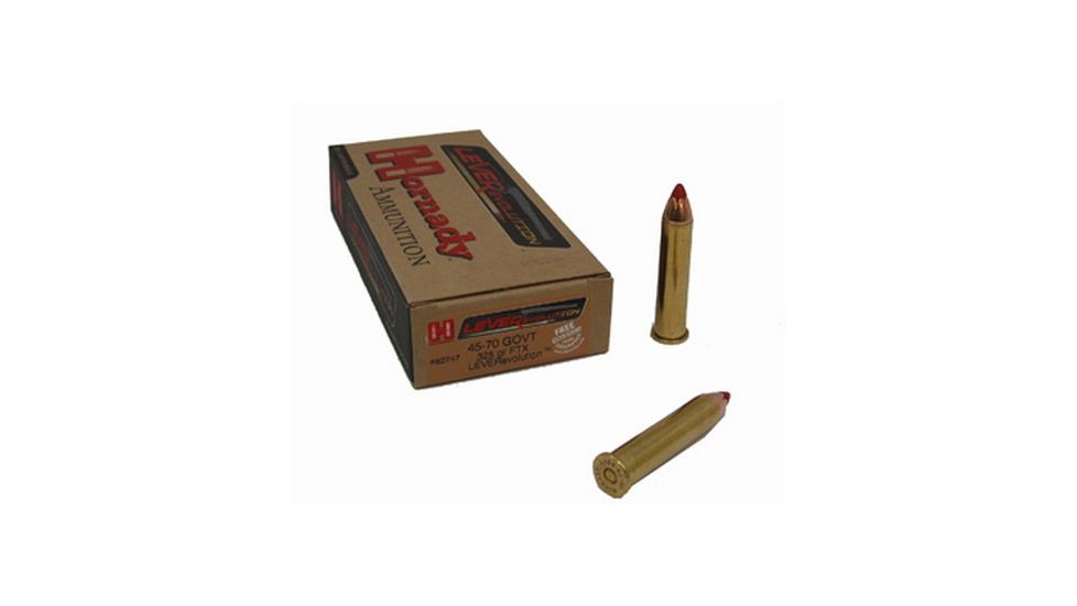 Hornady LEVERevolution .45-70 Government 325 grain Flex Tip eXpanding Brass Cased Centerfire Rifle Ammo, 20 Rounds, 82747