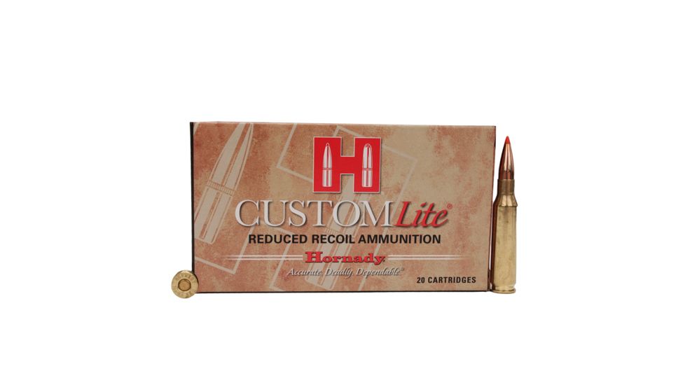 Hornady Custom 7mm-08 Remington 120 grain Super Shock Tip Brass Cased Centerfire Rifle Ammo, 20 Rounds, 80572