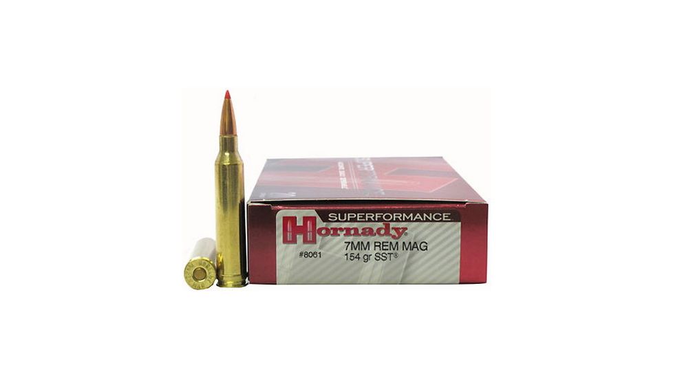 Hornady Superformance 7mm Remington Magnum 154 grain Super Shock Tip Brass Cased Centerfire Rifle Ammo, 20 Rounds, 8061