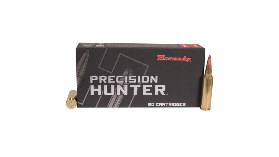Hornady Precision Hunter 7mm Winchester Short Magnum 162 grain Extremely Low Drag - eXpanding Brass Cased Centerfire Rifle Ammo, 20 Rounds, 80552