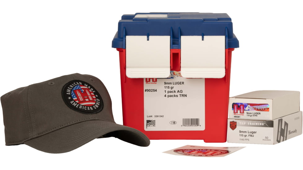 Hornady Ammo 9mm Luger 115 Grain Brass Cased Full Metal Jacket Pistol Ammunition, 250 Round, 90254