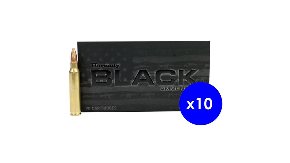 Hornady Black, .223 Remington, 62 grain, Full Metal Jacket, Brass, Centerfire Rifle Ammo, 200 Rounds