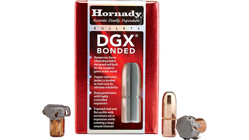 Hornady Bullets, .375 cal, 300 grain, DXG Bonded, 0.375 inch Diameter, 50-Rounds, 37214