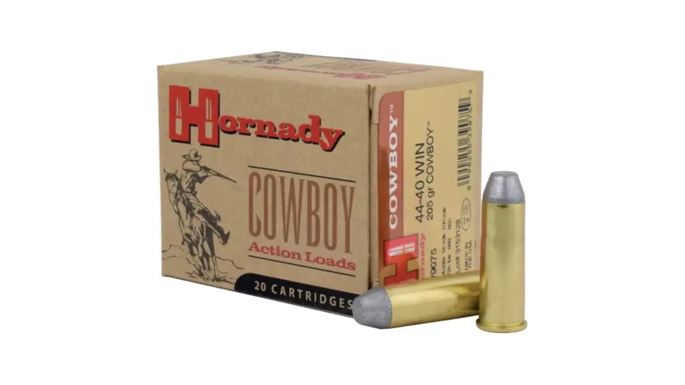 Hornady Cowboy .44-40 Winchester 205 grain Lead Flat Nose Brass Cased Centerfire Pistol Ammo, 200 Round