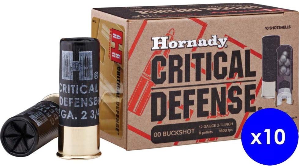 Hornady Critical Defense 12 Gauge 8 Pellet 2.75 in #00 Buck Centerfire Shotgun Buckshot Ammo