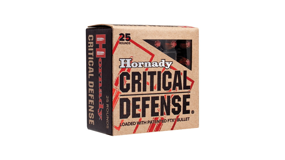 Hornady Critical Defense 9 mm Luger 115 grain Flex Tip eXpanding Brass Cased Centerfire Pistol Ammo, 25 Rounds, 90250