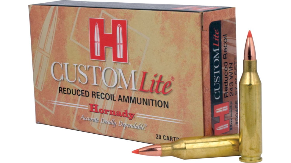 Hornady Custom .243 Winchester 87 grain Super Shock Tip Brass Cased Centerfire Rifle Ammo, 20 Rounds, 80466