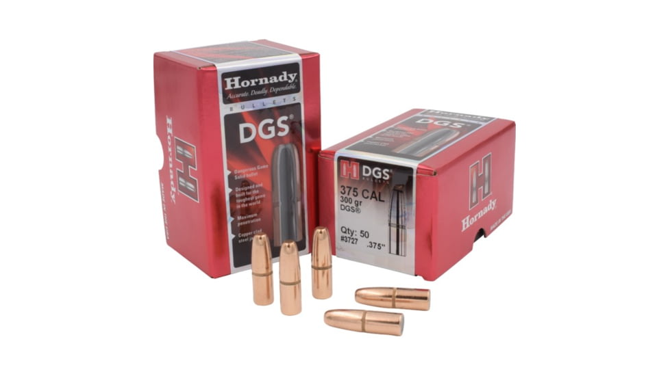Hornady Dangerous Game eXpanding Bonded Rifle Bullets, 375 Cal .375 300 Gr Dgs, 3727