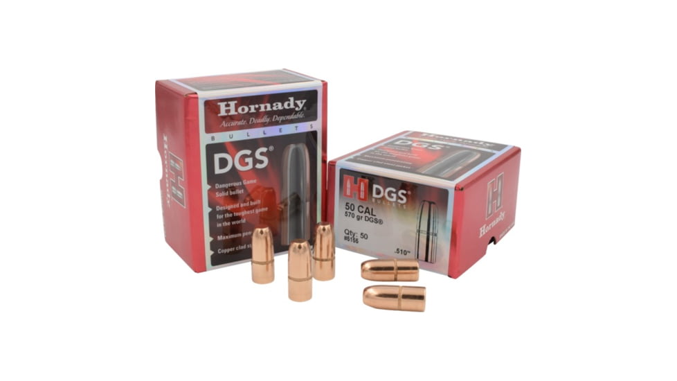 Hornady Dangerous Game eXpanding Bonded Rifle Bullets, 50 Cal .510 570 Gr Dgs, 5155