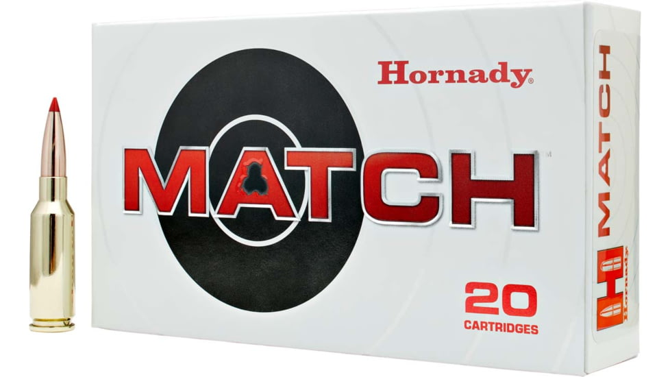Hornady Match 6mm ARC 108 grain Extremely Low Drag Match Brass Cased Centerfire Rifle Ammo, 20 Rounds, 81608
