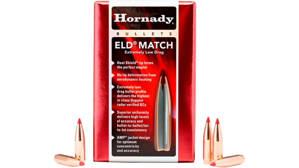 Hornady ELD Match Rifle Bullets, 25 Caliber, 134 grain, 1-75in, 2561