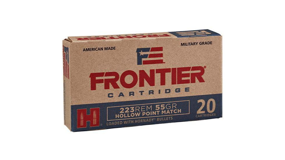 Hornady Frontier .223 Remington 55 grain Hollow Point Brass Cased Centerfire Rifle Ammo, 20 Rounds, FR140