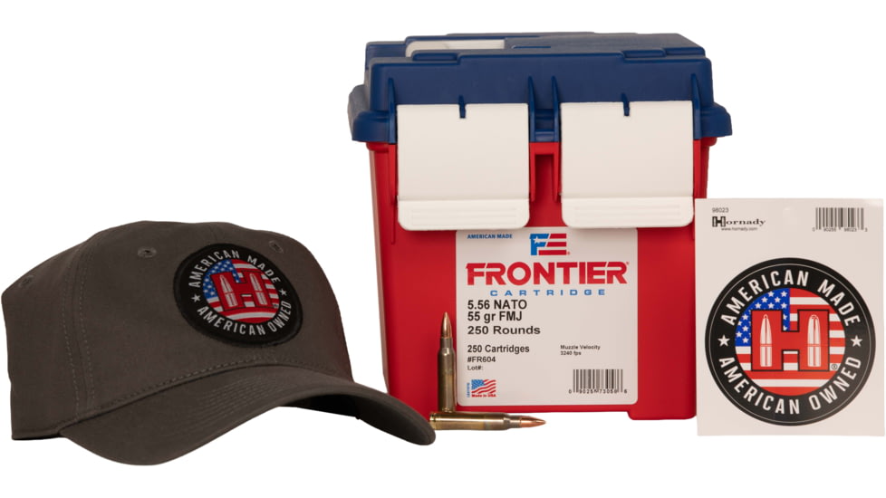 Hornady Frontier 5.56x45mm NATO 55 Grain Brass Cased Full Metal Jacket Rifle Ammo, 250 Rounds, FR604