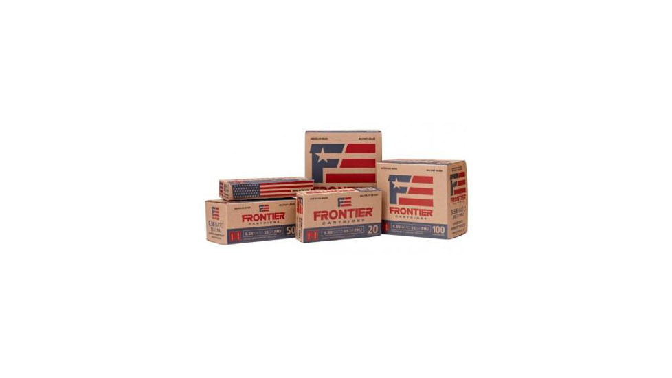 Hornady Frontier Rifle Ammo .223 Rem 55 gr HP-MATCH 3240 fps 500/ct case, FR140C