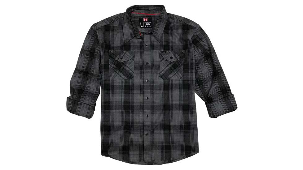 Hornady Gear Flannel Shirt - Mens, Large, Black/Gray, 32223