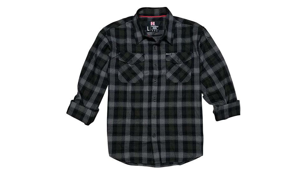Hornady Gear Flannel Shirt - Mens, Large, Olive/Black/Gray, 32213