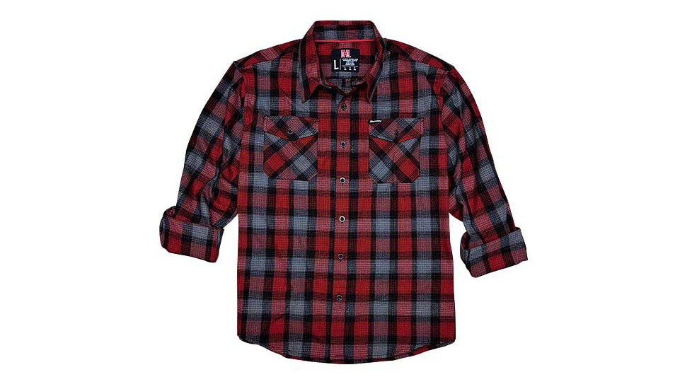 Hornady Gear Flannel Shirt - Mens, Large, Red/Black/Gray, 32193