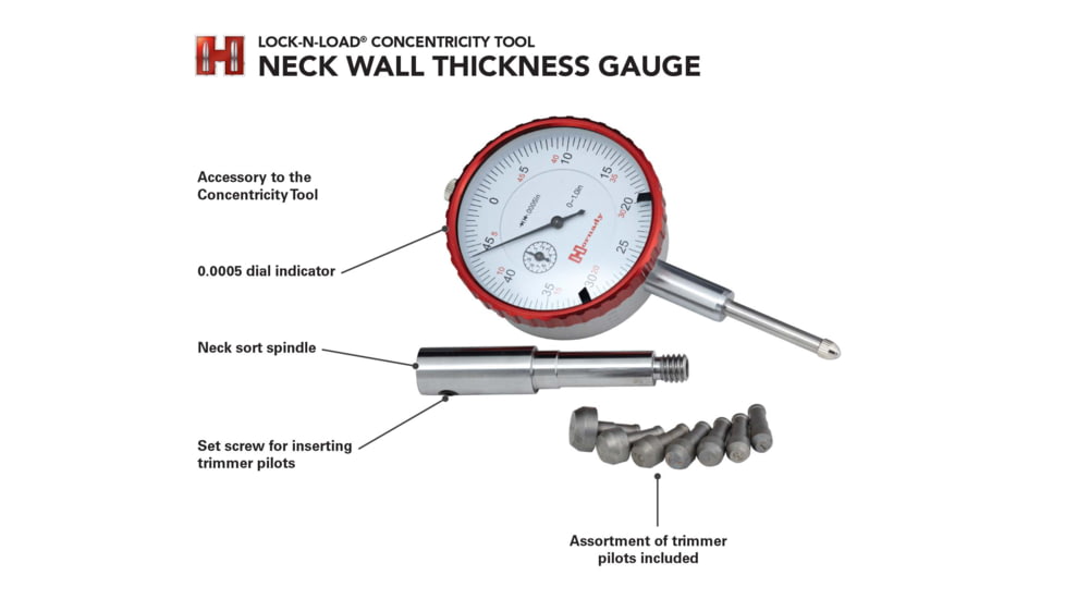 Hornady Neck Wall Thickness Gauge, Red 041223