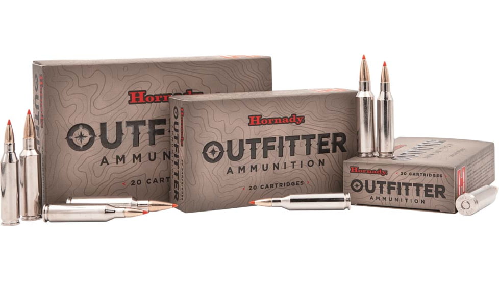 Hornady Outfitter .300 Winchester Magnum 180 grain Gilding Metal eXpanding Brass Cased Centerfire Rifle Ammo, 20 Rounds, 82197