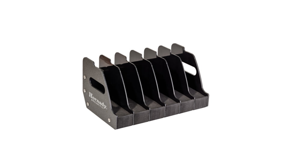 Hornady 6 Gun Pistol Rack Metal w/ Foam and Plastic Dividers, Black, 95832