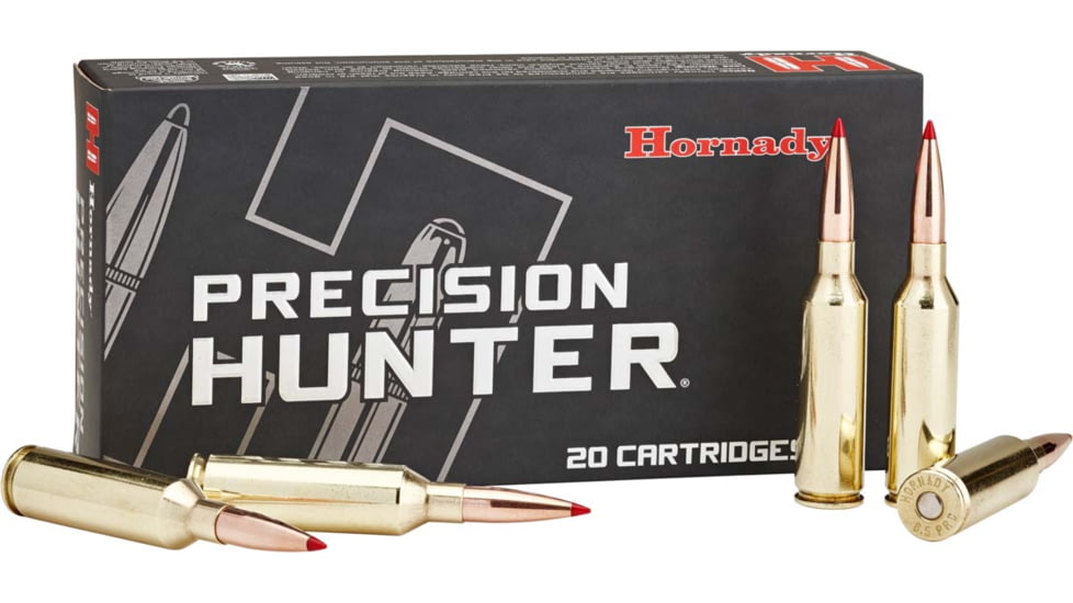 Hornady Precision Hunter 6.5mm PRC 143 grain Extremely Low Drag - eXpanding Brass Cased Centerfire Rifle Ammo, 20 Rounds, 81621