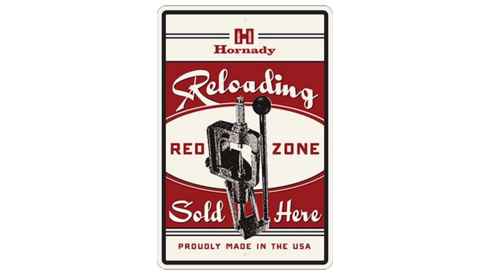Hornady Reloading Redzone Tin Sign,17 1/2x11 3/4in 99130
