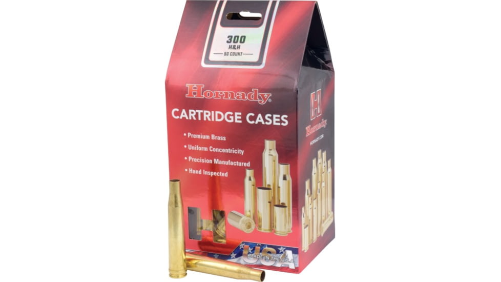 Hornady Rifle Cartridge Cases, 300 H&amp;H Mag, Unprimed, 50 Piece, 86725