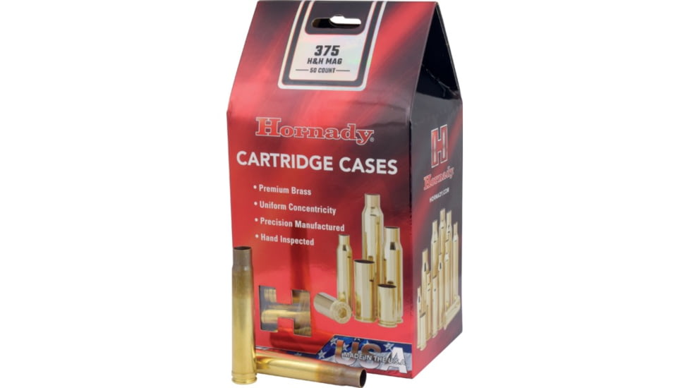 Hornady Rifle Cartridge Cases, 375 H&amp;H Mag, Unprimed, 50 Piece, 8685