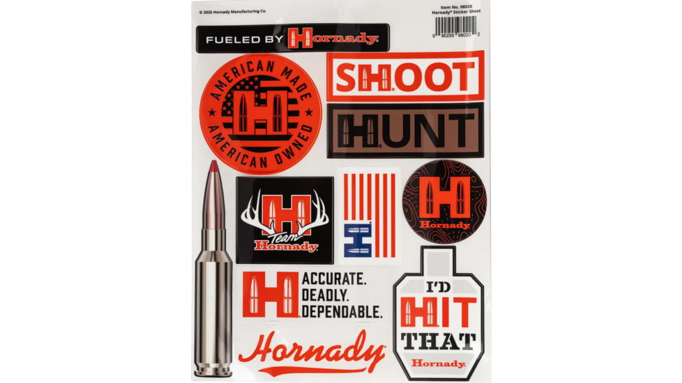 Hornady Sticker Sheet, American Owned, 98020