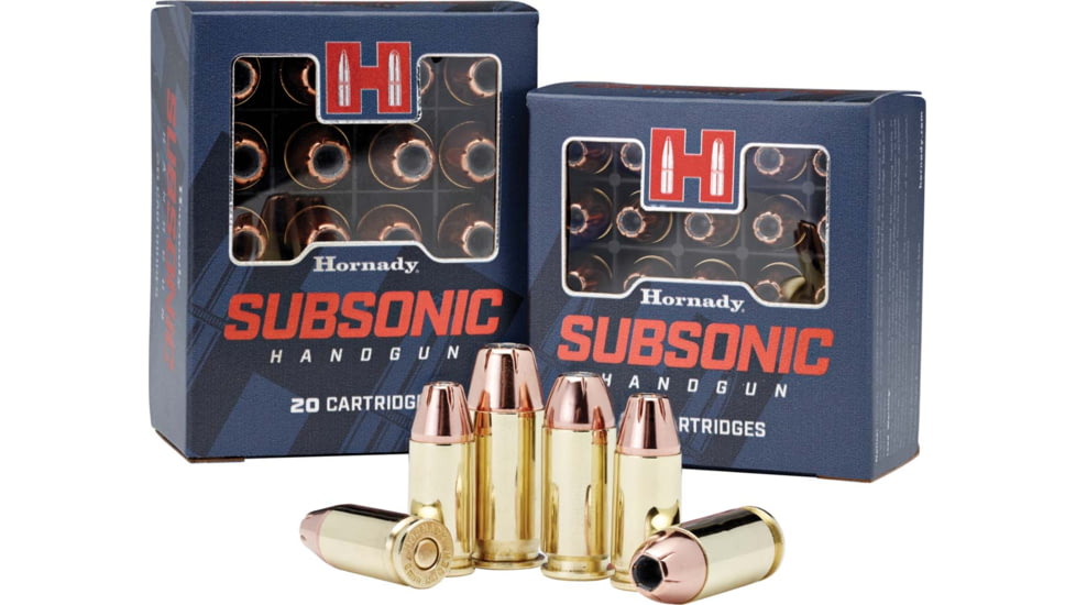 Hornady Subsonic 9 mm Luger 147 grain FlexLock Brass Cased Centerfire Pistol Ammo, 25 Rounds, 90287