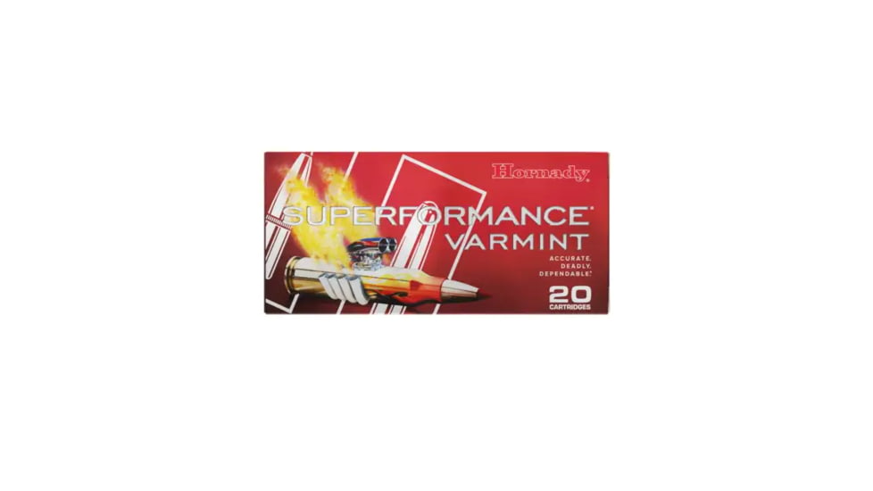 Hornady Superformance 223 Wssm 55 Grain V-Max Brass Cased Rifle Ammo, 20 Rounds, 8308