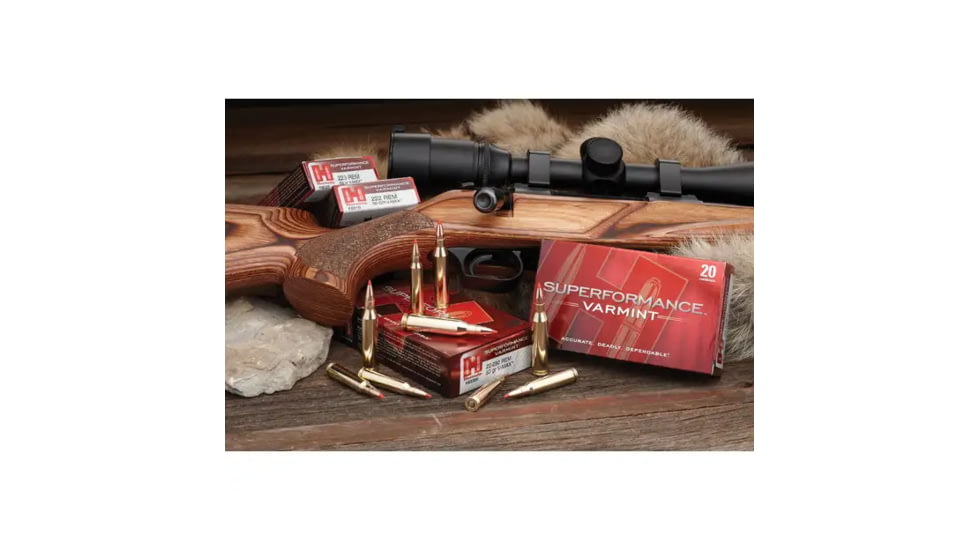 Hornady Superformance 243 Wssm 75 Grain V-Max Brass Cased Rifle Ammo, 20 Rounds, 80411