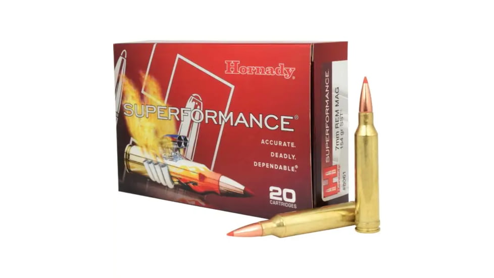 Hornady Superformance 7mm Remington Magnum 154 grain Super Shock Tip Brass Cased Centerfire Rifle Ammo, 200 Round