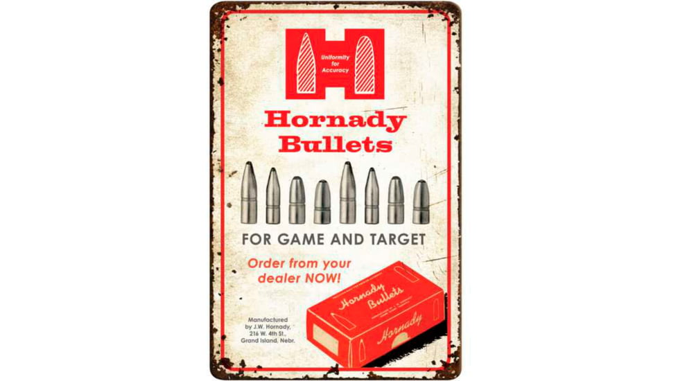 Hornady Tin Sign, Bullets Rustic, 99145