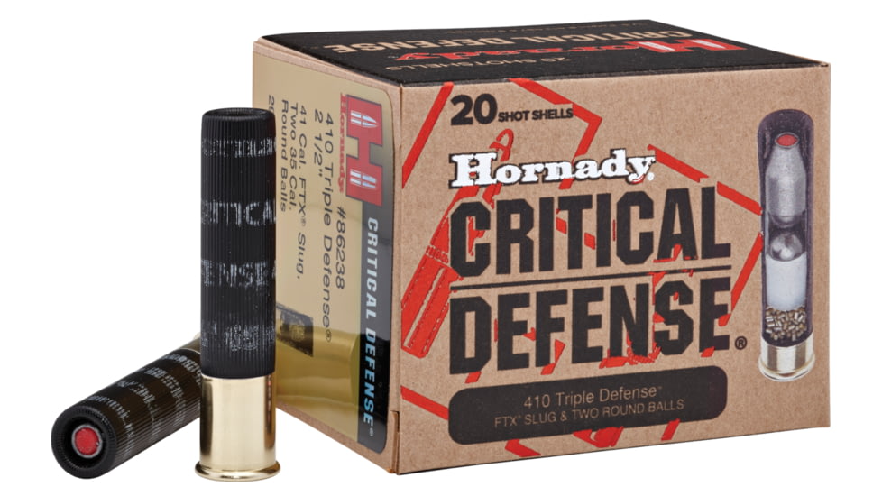 Hornady Triple Defense, .410 Gauge, 2 1/2 in, Centerfire Shotgun Slugs Ammo, 20 Rounds, 86238