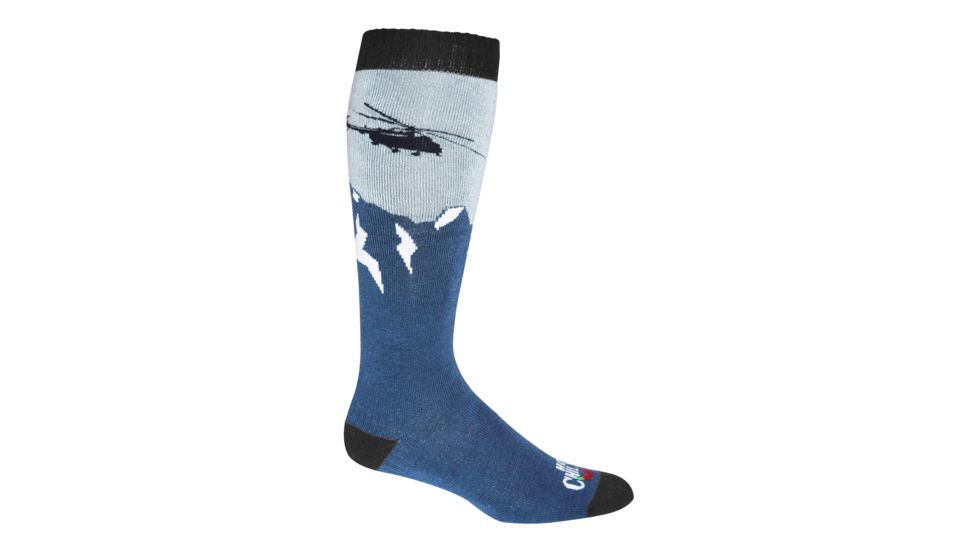 Hot Chillys Heli Mid Volume Sock - Mens, Heli/Blue, Medium, HC2851P-295-M